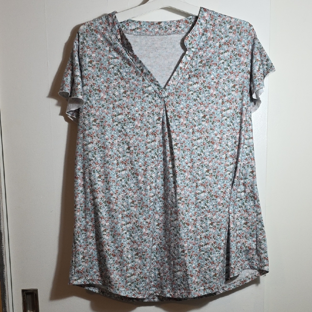 Floral V-Neck Women's Top